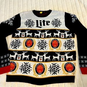 Ugly Christmas Sweater.  Miller Lite.   2XL.
